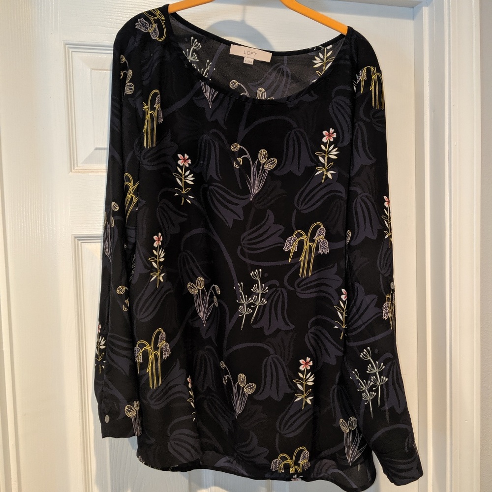 Loft Long Sleeve Floral Blouse